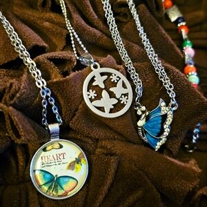 3 NEW 🦋 Necklaces/1 Butterfly Bracelet